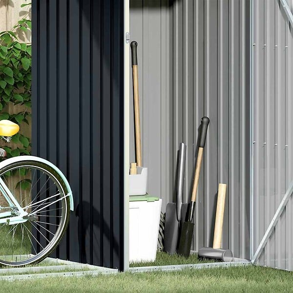VIDAXL - vidaXL Abri à bois de jardin Anthracite 245x98x159 cm Acier galvanisé - large