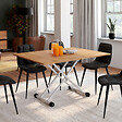 ID MARKET - Table basse 2 en 1 relevable en table à manger rectangulaire URBANA 100 cm bois et blanc - vignette