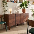 OVIALA - Buffet effet bois 4 portes L 180 cm bois foncé - Harlan - vignette