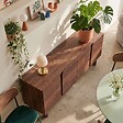 OVIALA - Buffet effet bois 4 portes L 180 cm bois foncé - Harlan - vignette