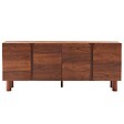 OVIALA - Buffet effet bois 4 portes L 180 cm bois foncé - Harlan - vignette
