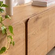 OVIALA - Buffet effet bois 4 portes L 180 cm bois clair - Harlan - vignette