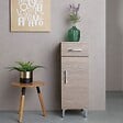 KIAMAMI VALENTINA - Armoire De Salle De Bains Au Sol Avec Porte Et Tiroir En Chêne Naturel | Rimini - vignette