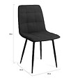 ID MARKET - Lot de 6 chaises MILA en velours noir pour salle à manger - vignette