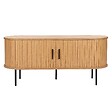 OVIALA - Meuble TV en mélaminé et acier 120 cm beige - Marius - vignette