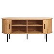 OVIALA - Meuble TV en mélaminé et acier 120 cm beige - Marius - vignette