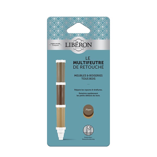 LIBERON - Multi-feutre de retouche bois Noyer - Blister 3 mini feutres - large