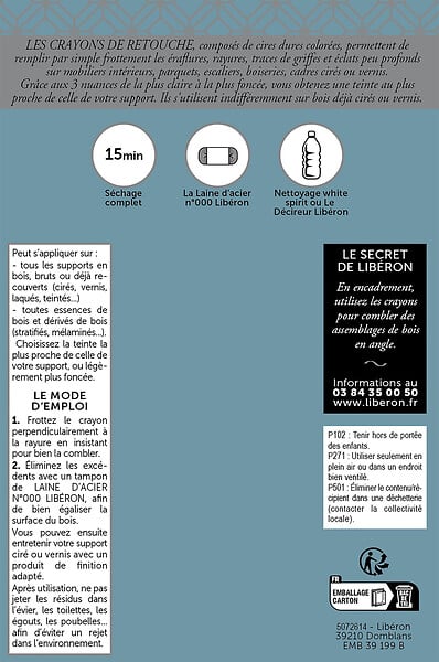LIBERON - Crayon de retouche Chêne - 3 nuances - 30ml - large