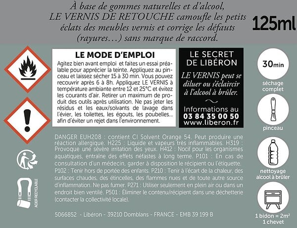 LIBERON - Vernis de retouche - Chêne Moyen Vieille France - 125ml - large