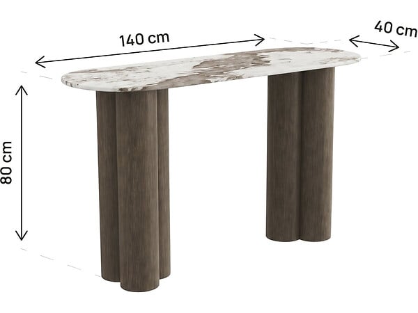 HABITAT ET JARDIN - Console avec plateau en céramique "Zora" - 140 cm - Marron - large