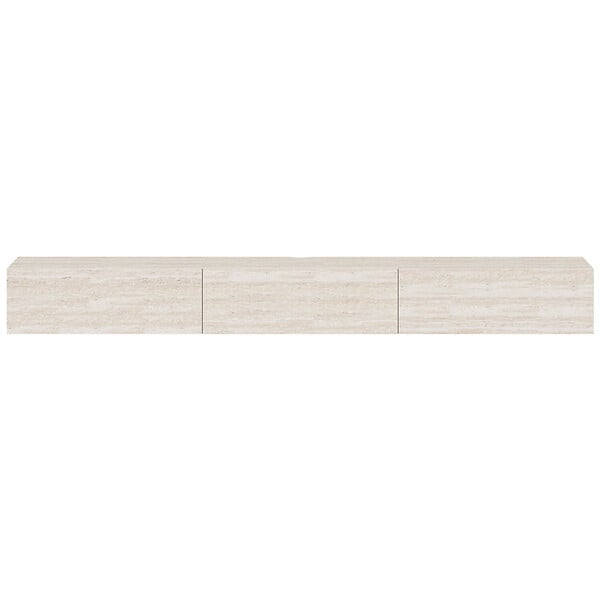 ID MARKET - Meuble TV 270 cm suspendu ELIO 3 portes effet travertin - large