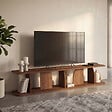 ID MARKET - Meuble TV 180 cm japandi EDITH bois effet noyer - vignette