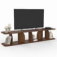 ID MARKET - Meuble TV 180 cm japandi EDITH bois effet noyer - vignette