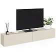 ID MARKET - Meuble TV 180 cm suspendu ELIO 2 portes beige - vignette