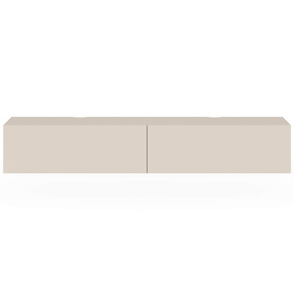 ID MARKET - Meuble TV 180 cm suspendu ELIO 2 portes beige - large