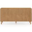 ID MARKET - Buffet 160 cm HIMARA 4 portes lattes géométriques bois clair - vignette