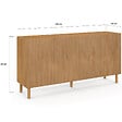 ID MARKET - Buffet 160 cm HIMARA 4 portes lattes géométriques bois clair - vignette