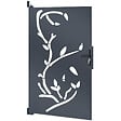 ID MARKET - Portillon 100 x 155 cm en acier gris anthracite avec motifs FLOWER - vignette
