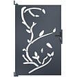 ID MARKET - Portillon 100 x 155 cm en acier gris anthracite avec motifs FLOWER - vignette