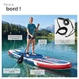 TECTAKE - Planche de stand up paddle gonflable siège de kayak jusqu'à 200 kg antidérapant pagaie double rouge bleu 320 x 84 x 39,5 cm kit complet - vignette