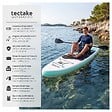 TECTAKE - Planche de stand up paddle gonflable siège kayak jusqu'à 200 kg antidérapante raquette double blanc turquoise 320 x 84 x 39,5 cm - vignette
