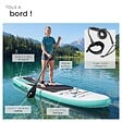TECTAKE - Planche de stand up paddle gonflable siège kayak jusqu'à 200 kg antidérapante raquette double blanc turquoise 320 x 84 x 39,5 cm - vignette