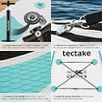 TECTAKE - Planche de stand up paddle gonflable siège kayak jusqu'à 200 kg antidérapante raquette double blanc turquoise 320 x 84 x 39,5 cm - vignette