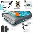 TECTAKE - Planche de stand up paddle gonflable siège de kayak jusqu'à 200 kg antidérapant raquette double turquoise orange 320 x 84 x 39,5 cm kit complet - vignette