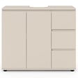 ID MARKET - Meuble sous lavabo salle de bain TOMI avec placard et 3 tiroirs beige - vignette