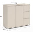 ID MARKET - Meuble sous lavabo salle de bain TOMI avec placard et 3 tiroirs beige - vignette