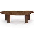 ID MARKET - Table basse ORGANIQUE 140 cm bois effet noyer - vignette