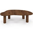 ID MARKET - Table basse ORGANIQUE 140 cm bois effet noyer - vignette