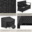 TECTAKE - 2 Places banc de jardin résistant aux intempéries 128 x 56 x 77,5 cm capacité de rangement 160 l avec housse de protection noir - vignette
