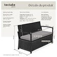 TECTAKE - 2 Places banc de jardin résistant aux intempéries 128 x 56 x 77,5 cm capacité de rangement 160 l avec housse de protection noir - vignette