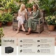 TECTAKE - 2 Places banc de jardin résistant aux intempéries marron naturel 128 x 56 x 77,5 cm capacité de rangement 160 l avec housse de protection - vignette