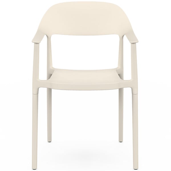 ID MARKET - Lot de 4 chaises de jardin empilables SUZON en polypropylène beige - large