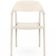 ID MARKET - Lot de 4 chaises de jardin empilables SUZON en polypropylène beige - vignette