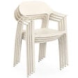 ID MARKET - Lot de 4 chaises de jardin empilables SUZON en polypropylène beige - vignette