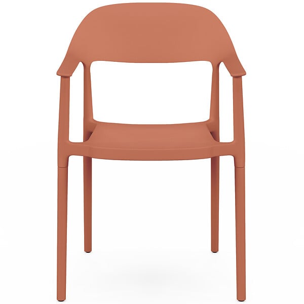 ID MARKET - Lot de 4 chaises de jardin empilables SUZON en polypropylène terracotta - large