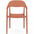 ID MARKET - Lot de 4 chaises de jardin empilables SUZON en polypropylène terracotta - vignette