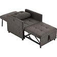 TECTAKE - Fauteuil lit 3 en 1 dossier réglable en 6 positions 82 x 80 x 86 cm capacité de charge 150 kg station de recharge usb-a usb-c gris foncé - vignette