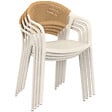 ID MARKET - Lot de 4 chaises de jardin empilables ODELIA en polypropylène et cordage beige - vignette