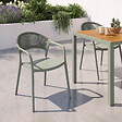 ID MARKET - Lot de 4 chaises de jardin empilables ODELIA en polypropylène et cordage vert - vignette