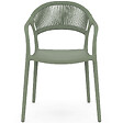ID MARKET - Lot de 4 chaises de jardin empilables ODELIA en polypropylène et cordage vert - vignette
