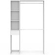 ID MARKET - Dressing double penderie L. 110 cm MIRTY avec étagères + tiroir + rangements à chaussures blanc - vignette