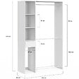 ID MARKET - Dressing double penderie L. 110 cm MIRTY avec étagères + tiroir + rangements à chaussures blanc - vignette