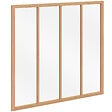 ID MARKET - Verrière atelier 4 vitrages L. 116 x H. 108 cm en bois et verre trempé - vignette