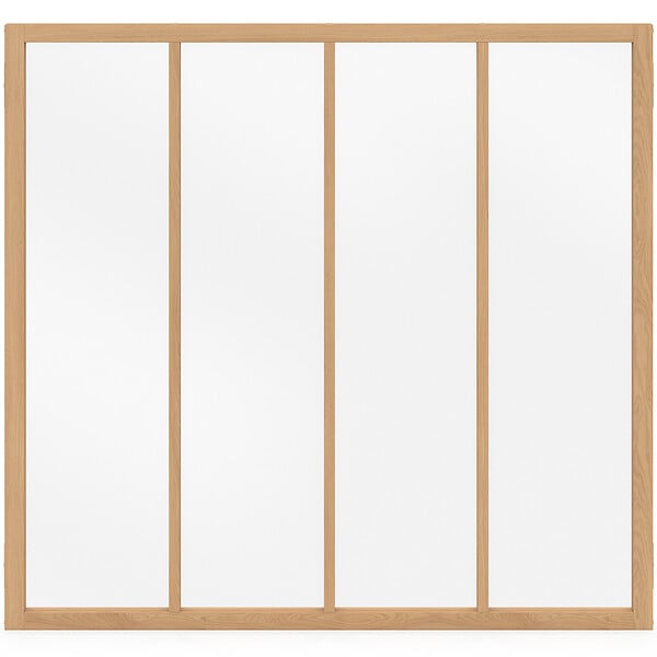 ID MARKET - Verrière atelier 4 vitrages L. 116 x H. 108 cm en bois et verre trempé - large