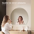 EMKE - EMKE Miroir de Salle de Bain Asymétrique 70x62 cm, Miroir Mural Irrégulier Sans Cadre, Pose Horizontale ou Verticale - vignette