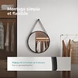 EMKE - EMKE Miroir Rond Salle de Bain 50 cm avec Cadre Noir Mat et Lanière Réglable - vignette